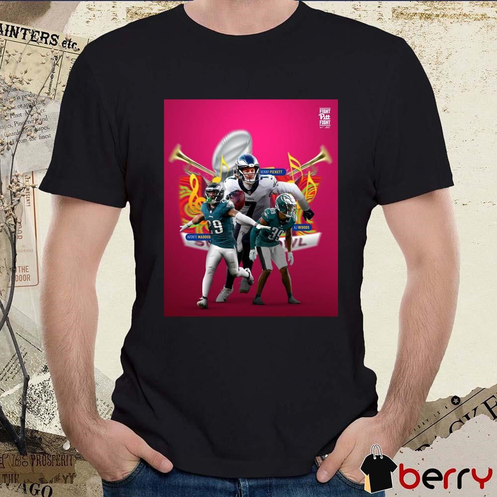 Poster Pitt Football Avonte Maddox Kenny Pickett Philadelphia Eagles A.J. Woods Our Panthers in The Big Game t-shirt
