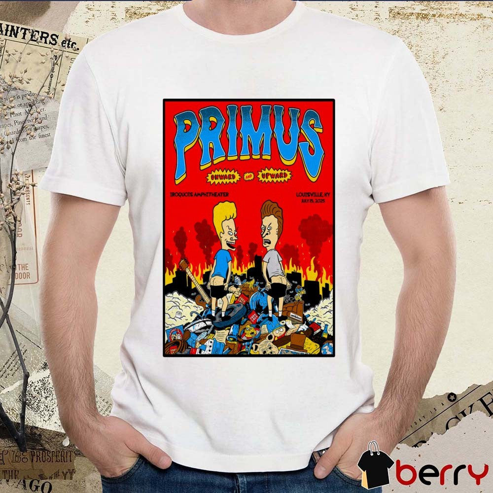 Poster Primus Onward And Upward July 15 2025 Iroquois Amphitheater In Louisville KY Tour t-shirt