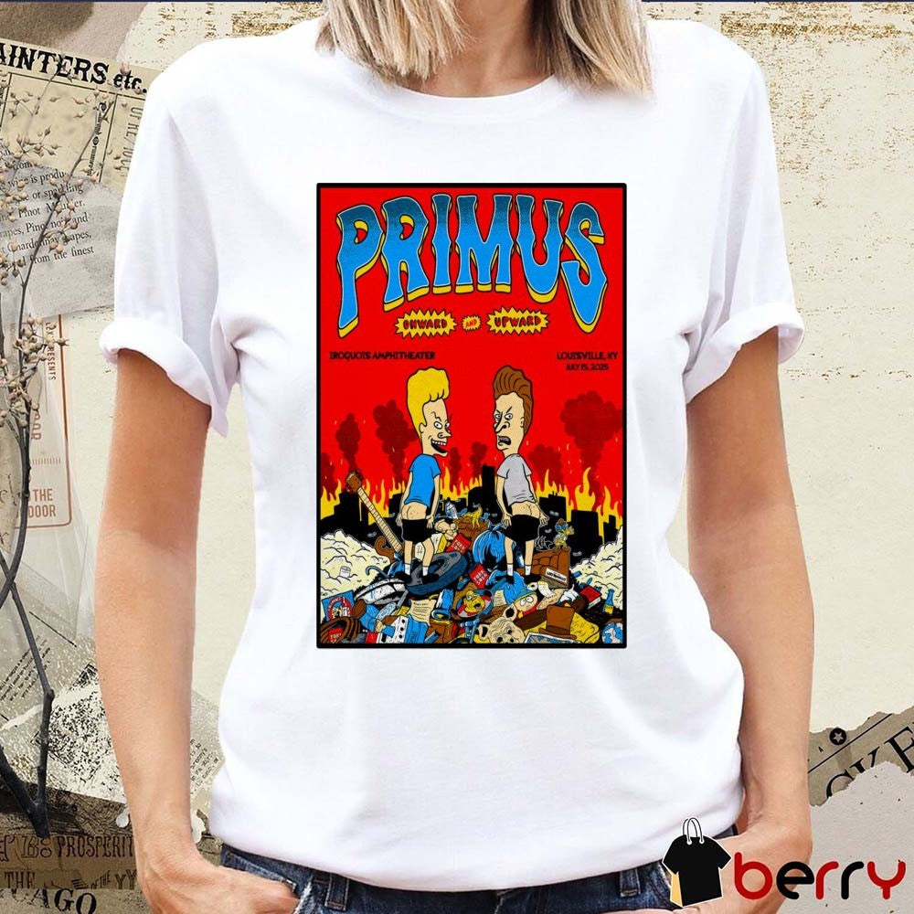 Poster Primus Onward And Upward July 15 2025 Iroquois Amphitheater In Louisville KY Tour t-shirt