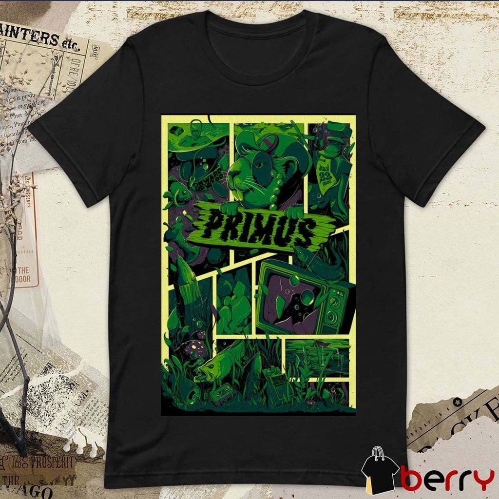 Poster Primus Onward And Upward July 22 2025 Hartford HealthCare Amphitheater Bridgeport CT t-shirt