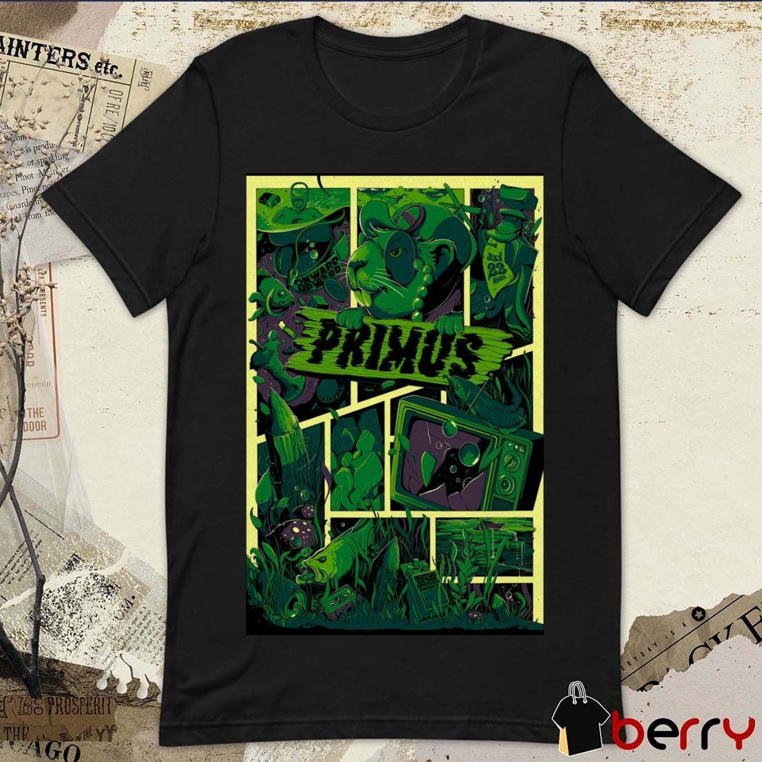 Poster Primus Onward And Upward July 22 2025 Hartford HealthCare Amphitheater Bridgeport CT t-shirt