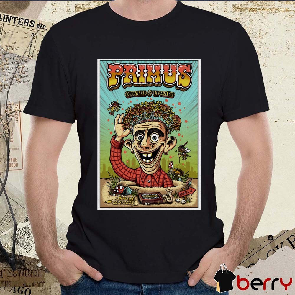 Poster Primus Onward & Upward July 25 2025 Synovus Bank Amphitheater at Chastain Park In Atlanta GA Tour t-shirt