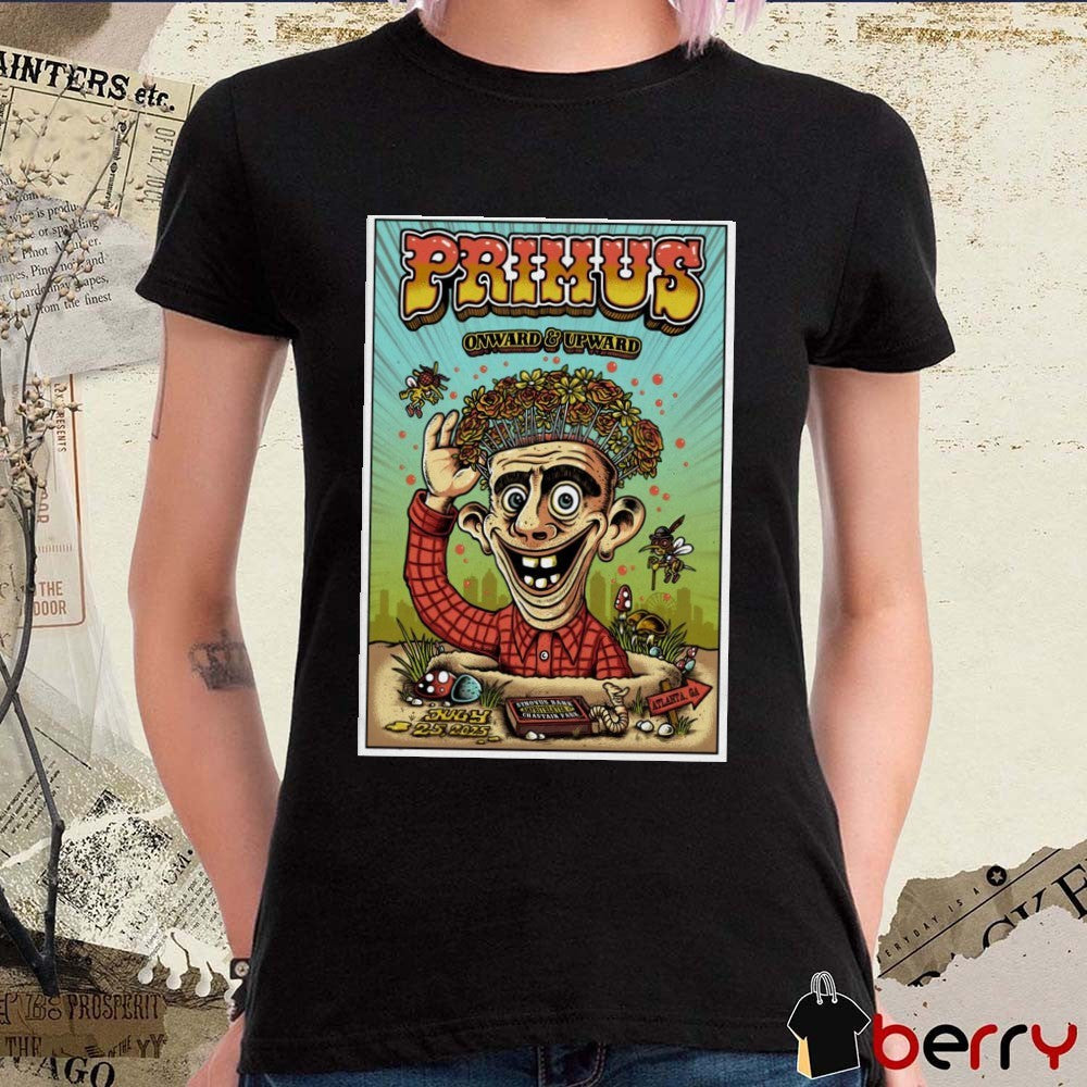 Poster Primus Onward & Upward July 25 2025 Synovus Bank Amphitheater at Chastain Park In Atlanta GA Tour t-shirt