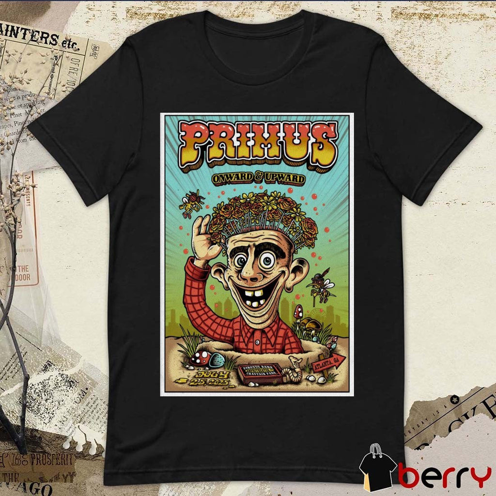 Poster Primus Onward & Upward July 25 2025 Synovus Bank Amphitheater at Chastain Park In Atlanta GA Tour t-shirt