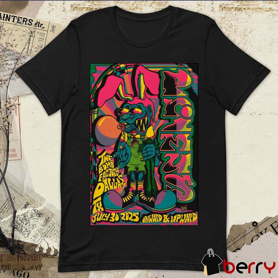 Poster Primus Onward & Upward July 30 2025 The Bomb Factory In Dallas TX t-shirt