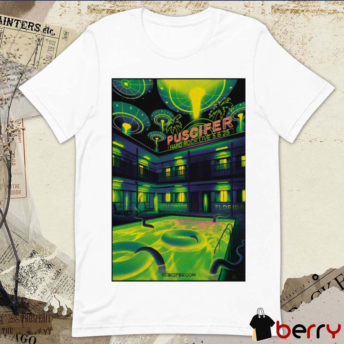 Poster Puscifer Hard Rock Live Hollywood Florida May 6 2025 Tour t-shirt