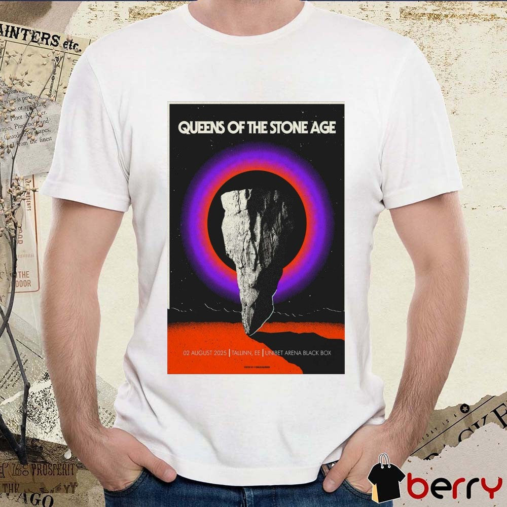 Poster Queens Of The Stone Age 02 August 2025 Tallinn EE Unibet Arena Black Box t-shirt
