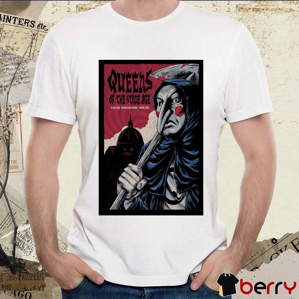 Poster Queens Of The Stone Age 15 July 2025 Piazza Duomo Pistoia Italy Pistoia Blues Festival t-shirt