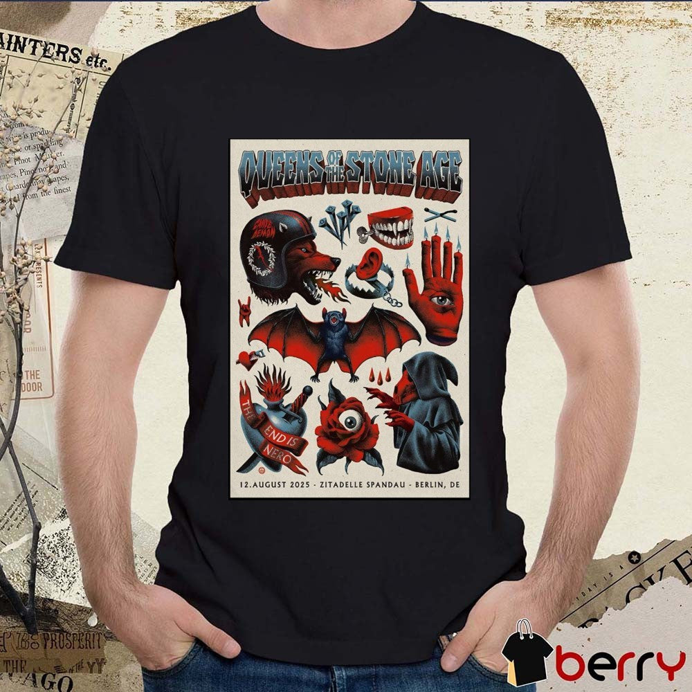 Poster Queens Of The Stone Age Zitadelle Spandau In Berlin DE August 12 2025 tour t-shirt