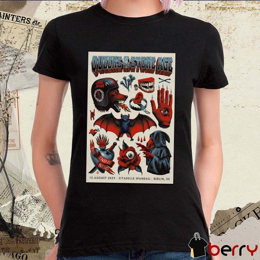 Poster Queens Of The Stone Age Zitadelle Spandau In Berlin DE August 12 2025 tour t-shirt