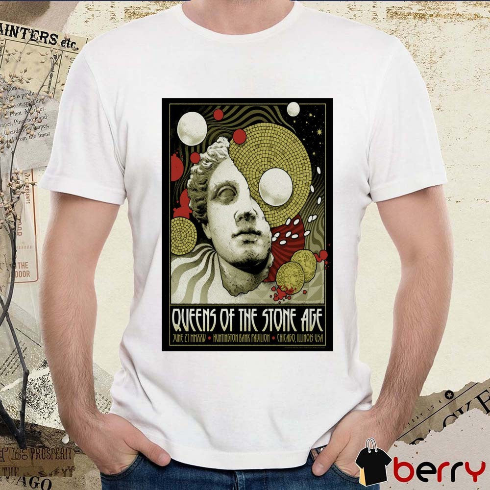 Poster Queens of the Stone Age June 21 2025 Chicago IL Huntington Bank Pavilion t-shirt