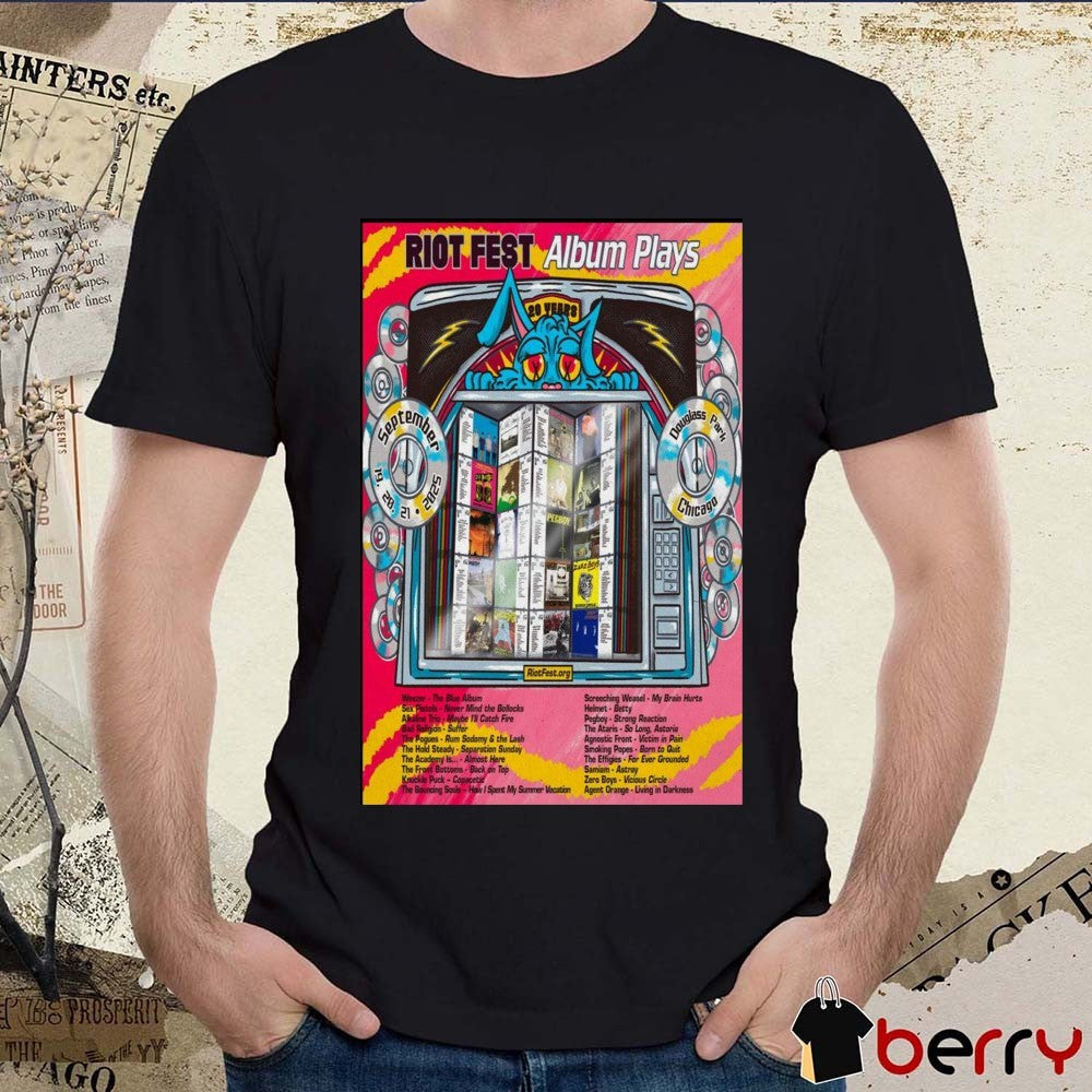 Poster Riot Fest Album Plays Douglass Park in Chicago IL September 19-20-21 2025 Tour t-shirt