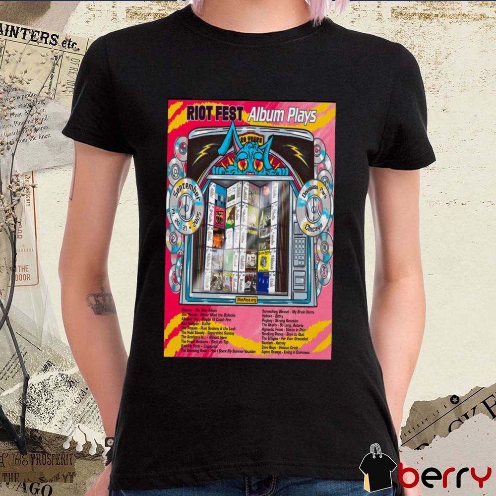 Poster Riot Fest Album Plays Douglass Park in Chicago IL September 19-20-21 2025 Tour t-shirt