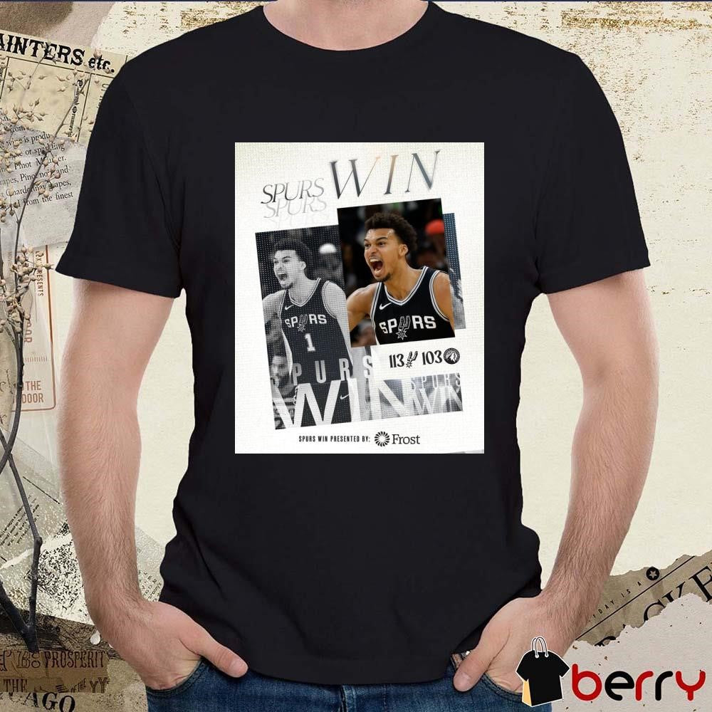 Poster San Antonio Spurs beat Timberwolves 113-103 Back-To-Back Dubs t-shirt