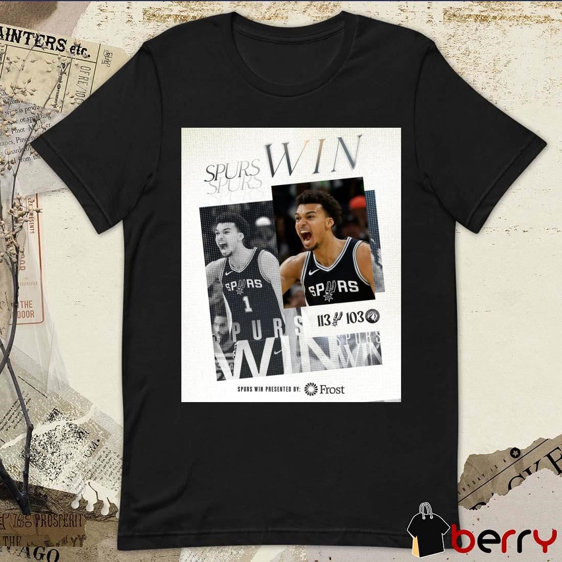 Poster San Antonio Spurs beat Timberwolves 113-103 Back-To-Back Dubs t-shirt