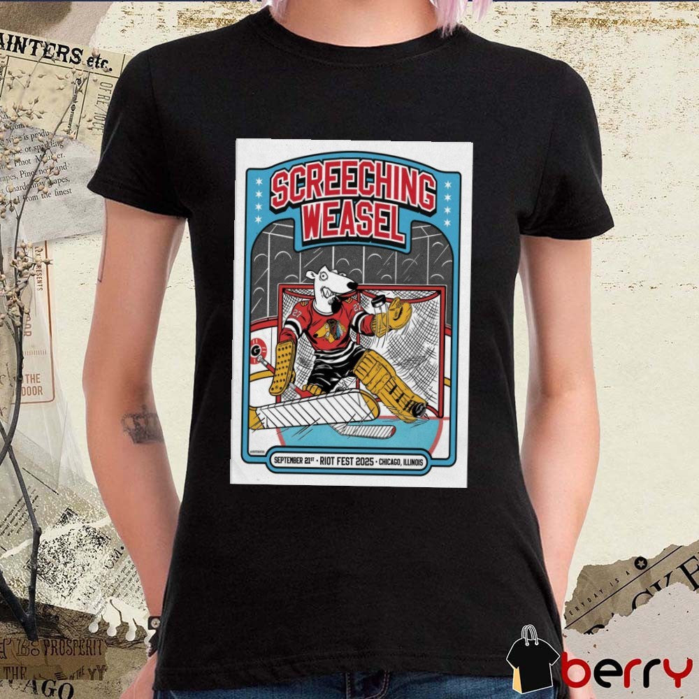 Poster Screeching Weasel September 21 2025 Chicago IL in Riot Fest 2025 t-shirt
