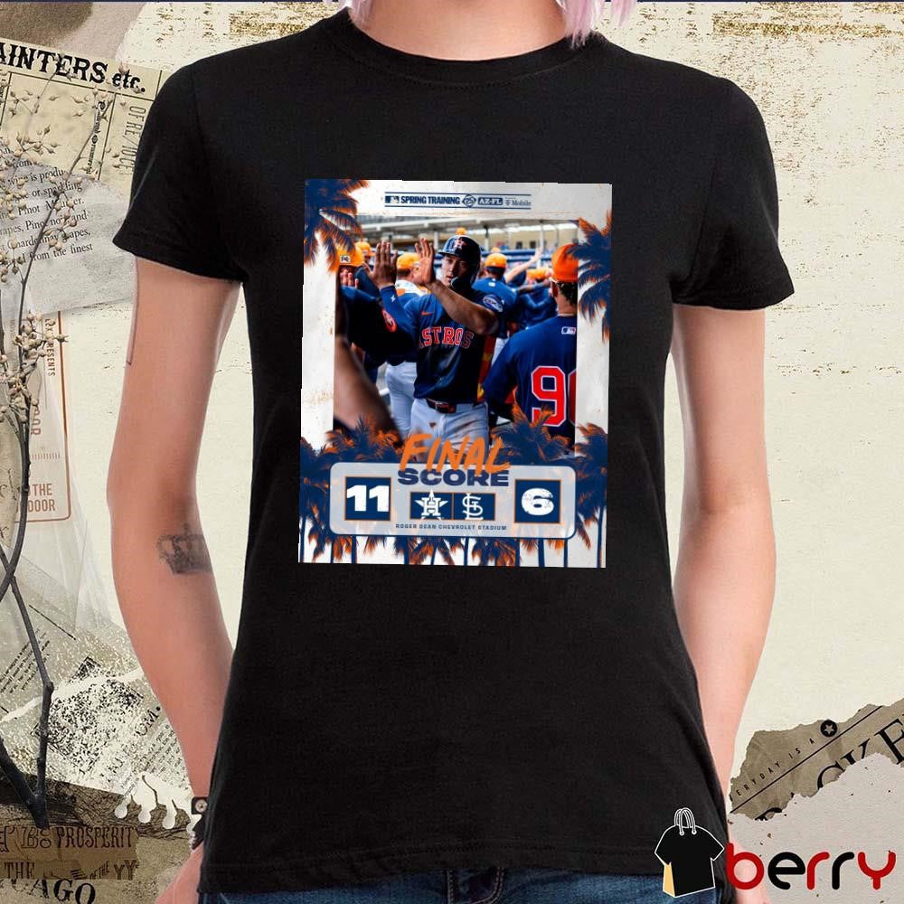 Poster Shay Whitcomb Final Score Houston Astros Vs St. Louis Cardinals 11 – 6 Roger Dean Chevrolet Stadium t-shirt