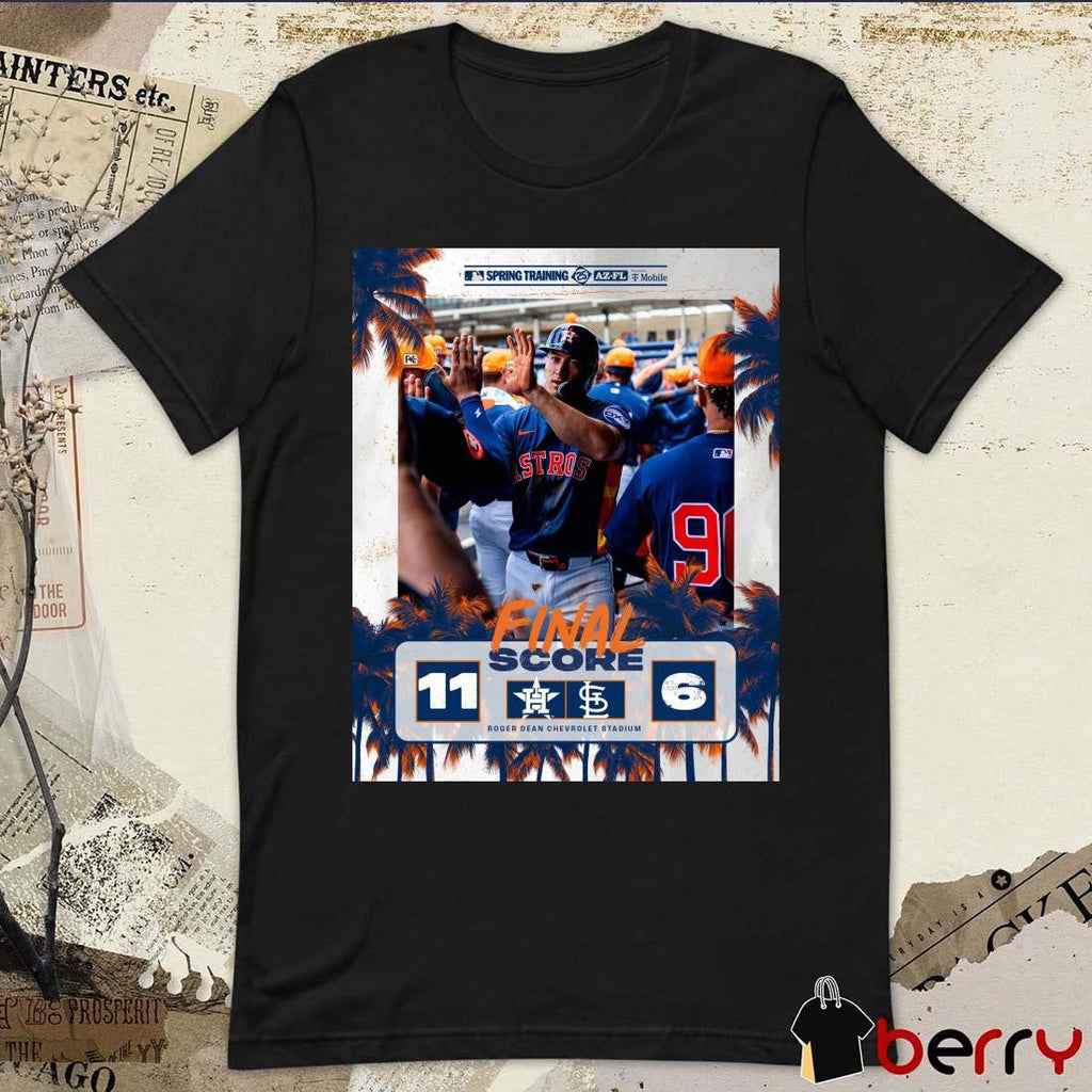 Poster Shay Whitcomb Final Score Houston Astros Vs St. Louis Cardinals 11 – 6 Roger Dean Chevrolet Stadium t-shirt