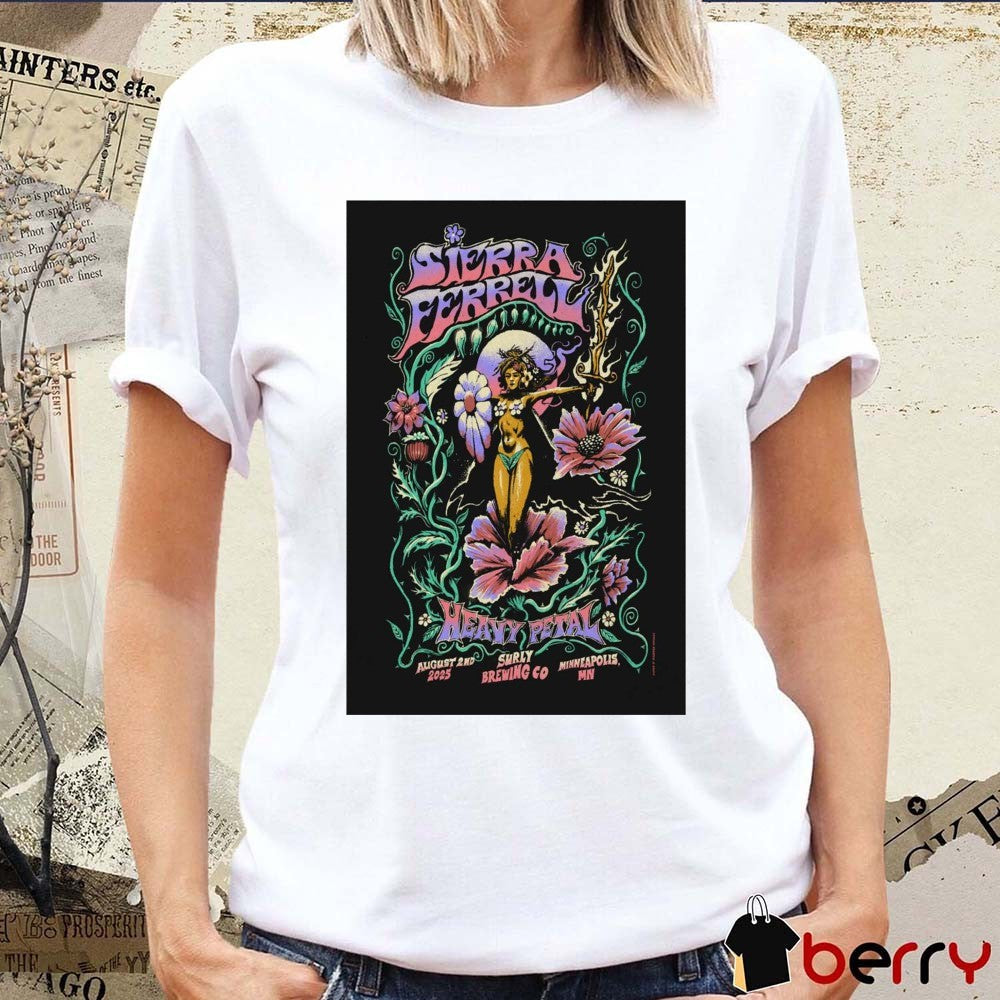 Poster Sierra Ferrell Tour Surly Brewing CO Minneapolis MN August 02 2025 t-shirt