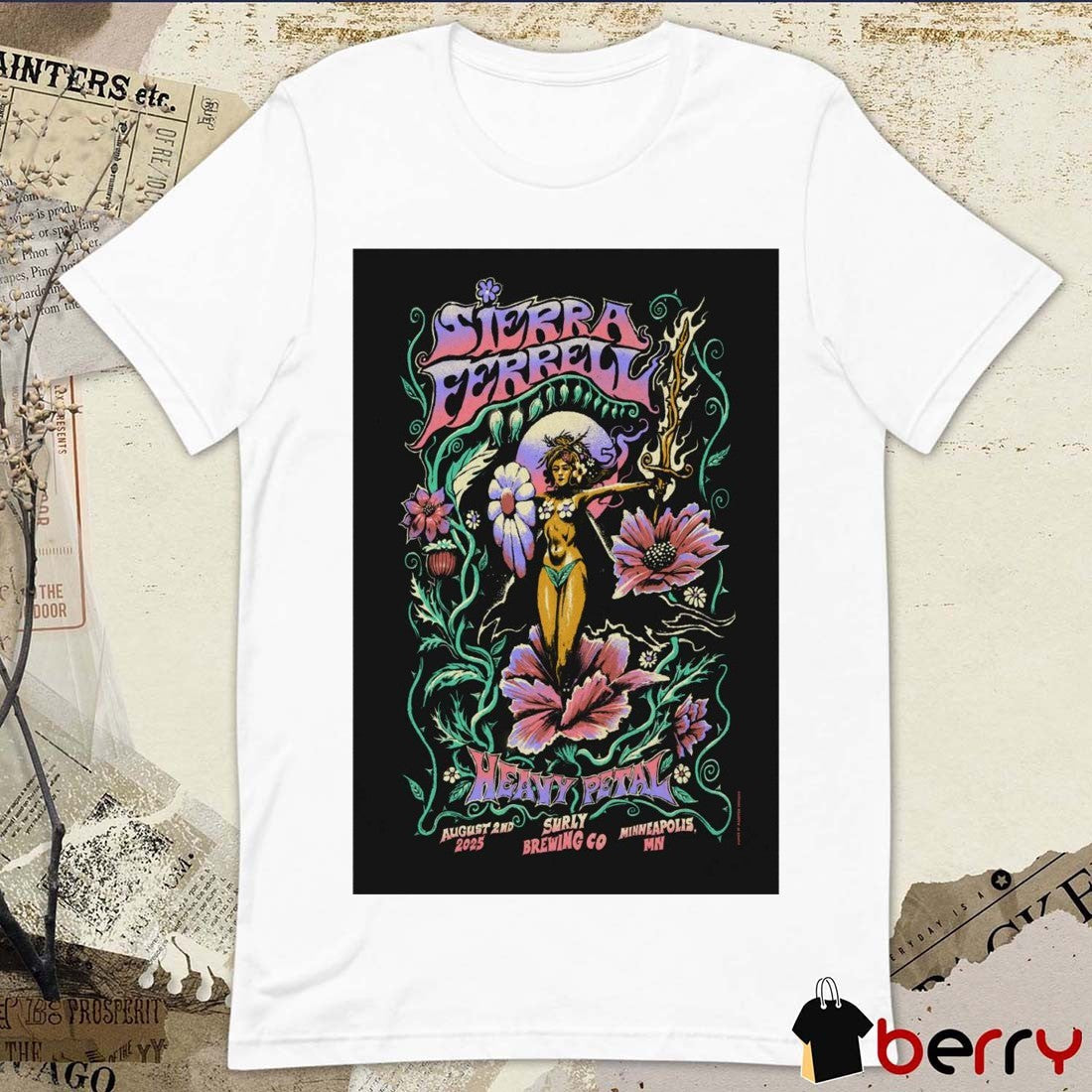 Poster Sierra Ferrell Tour Surly Brewing CO Minneapolis MN August 02 2025 t-shirt