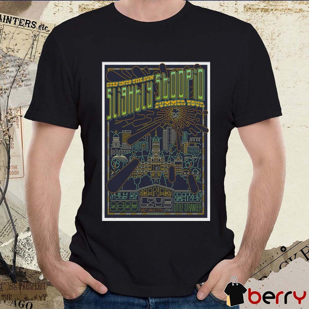 Poster Slightly Stoopid Summer Tour July 27 2025 In Salt Lake City UT Iration Little Stranger t-shirt