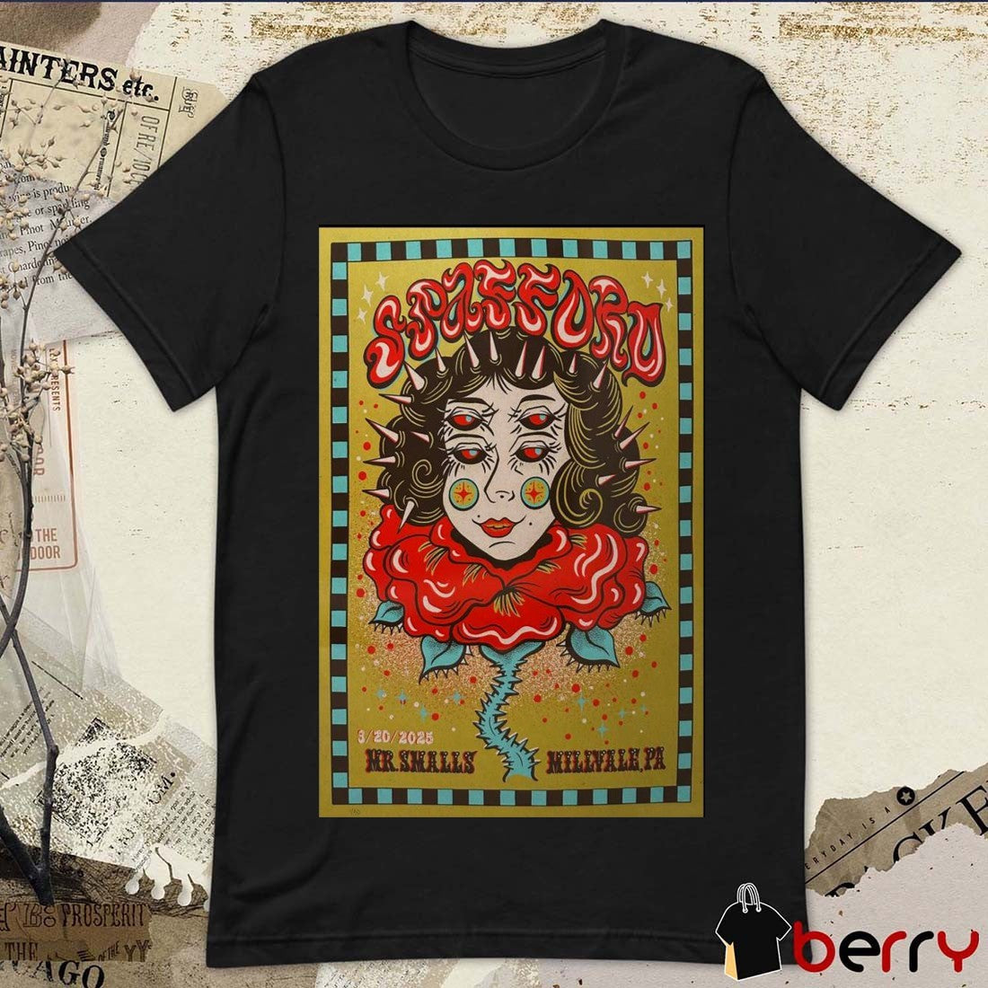 Poster Spafford Mr. Smalls Millvale, PA March 20 2025 Tour t-shirt