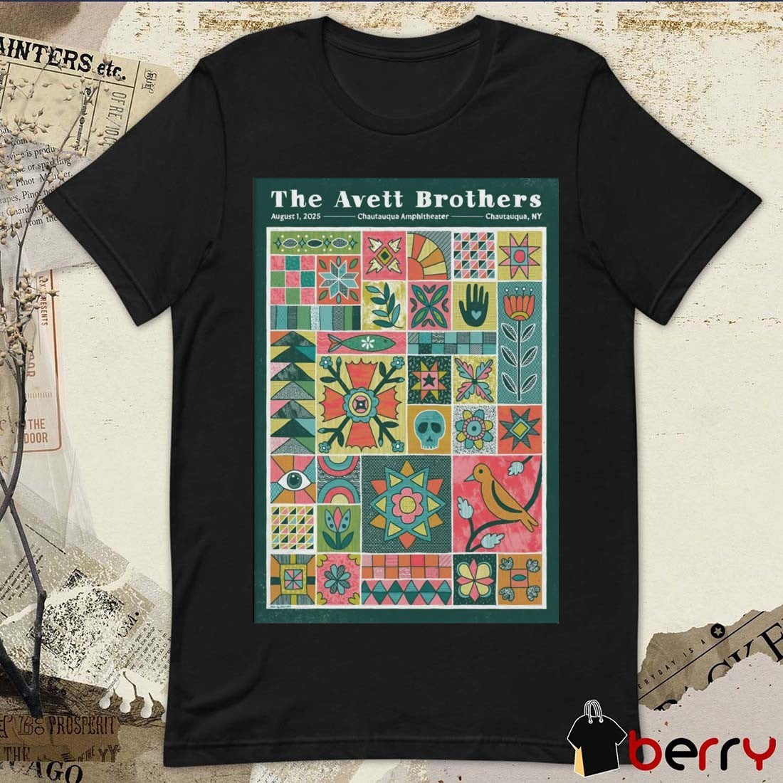 Poster The Avett Brothers August 1 2025 Chautauqua Amphitheater in Chautauqua NY t-shirt