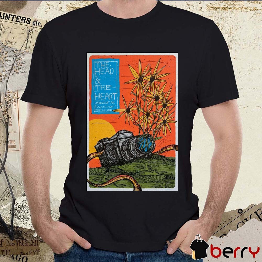 Poster The Head and The Heart July 22 2025 Asheville Yards Asheville NC t-shirt