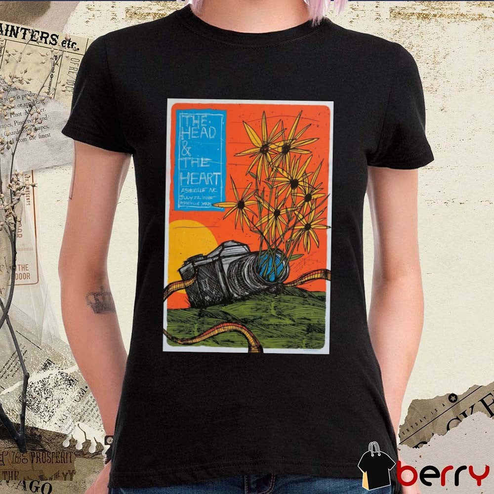 Poster The Head and The Heart July 22 2025 Asheville Yards Asheville NC t-shirt