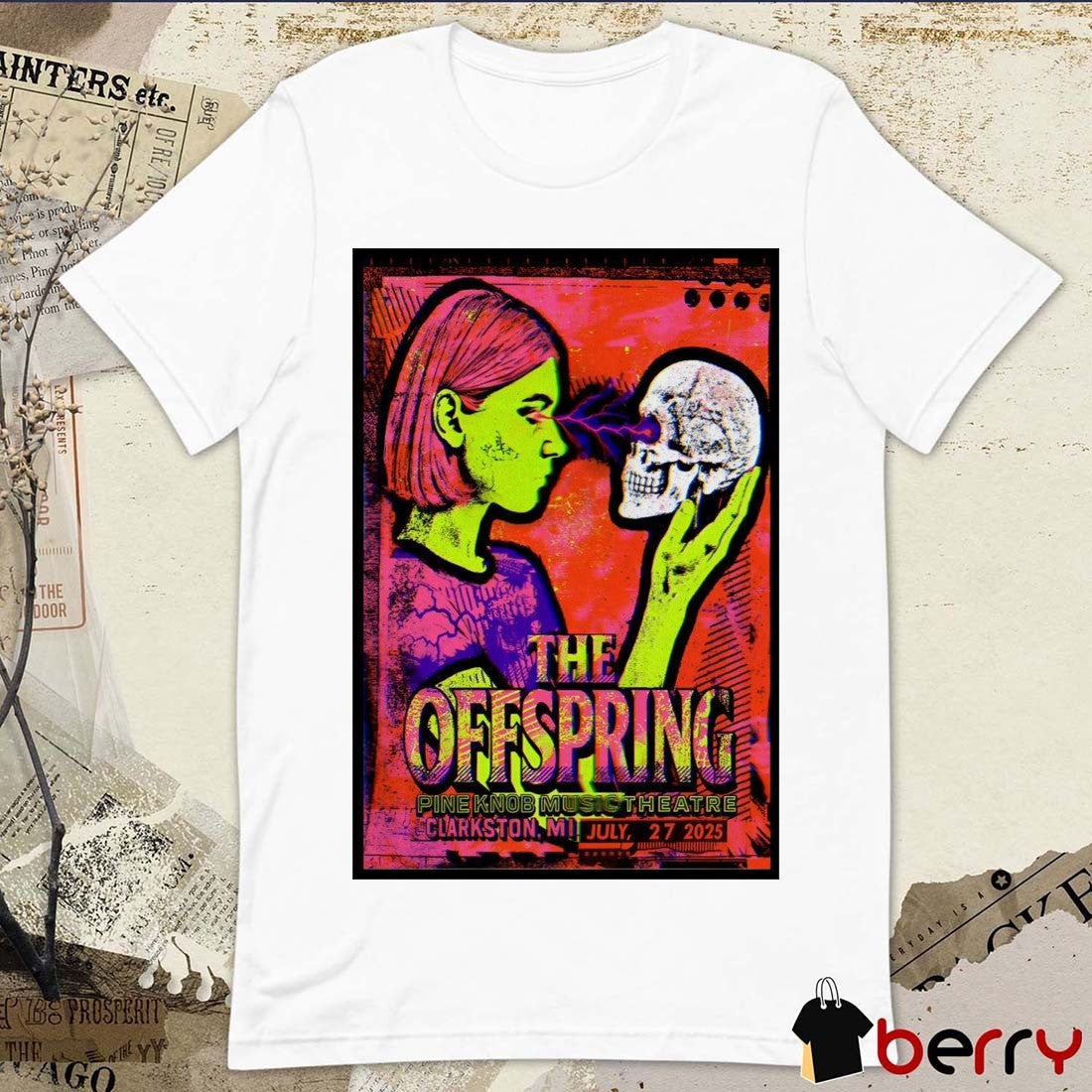 Poster The OffSpring July 27 2025 Pine Knob Music Theatre In Clarkston MI t-shirt
