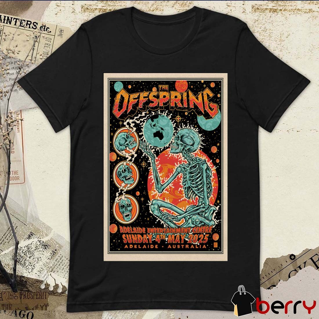 Poster The Offspring Adelaide Entertainment Centre in Adelaide, Australia May 4 2025 Tour t-shirt