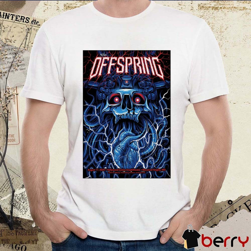 Poster The Offspring August 17 2025 Hollywood Casino Amphitheater in Maryland Heights MO t-shirt