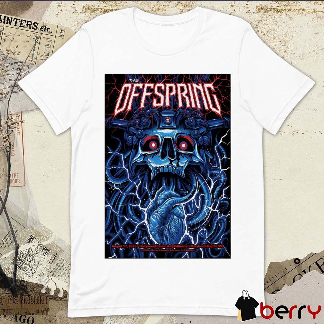 Poster The Offspring August 17 2025 Hollywood Casino Amphitheater in Maryland Heights MO t-shirt