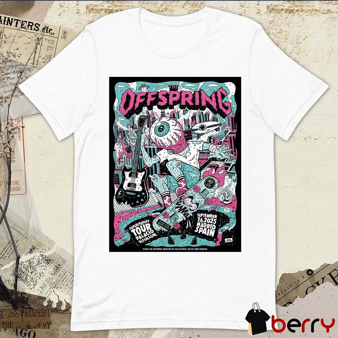 Poster The Offspring Supercharged Tour Palacio Vistalegre in Madrid Spain September 26 2025 t-shirt