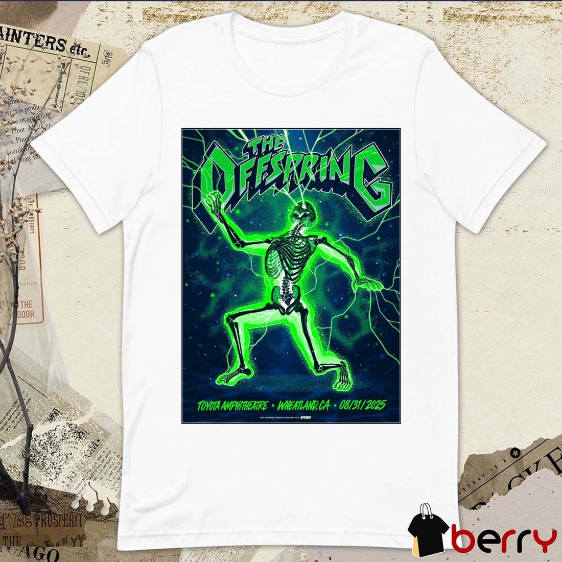 Poster The Offspring Toyota Amphitheatre Wheatland CA August 31 2025 t-shirt