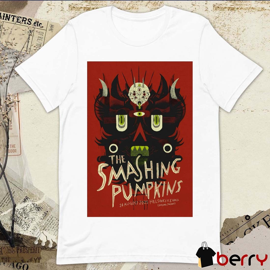 Poster The Smashing Pumpkins August 24 2025 Helsinki Ice Hall In Helsinki Finland t-shirt