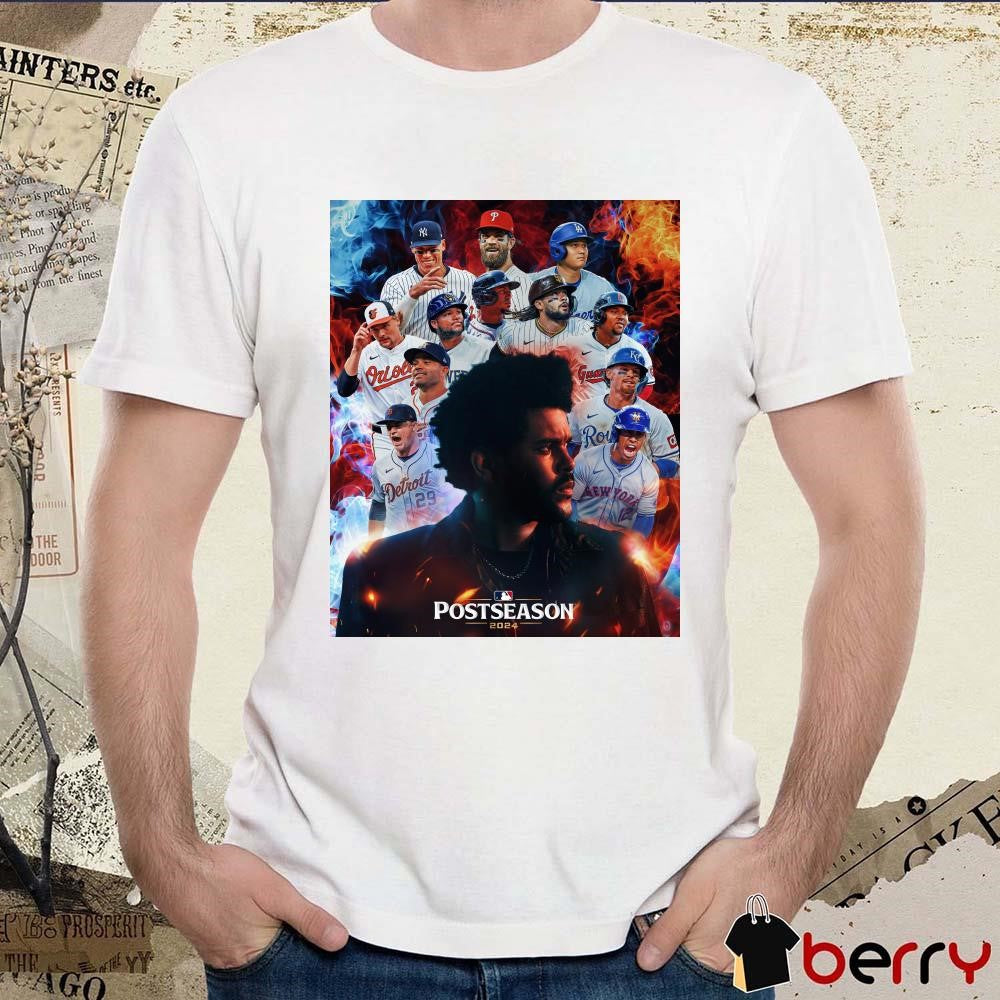 Poster The Weeknd Dancing In The Flames is the official song of the Postseason MLB t-shirt