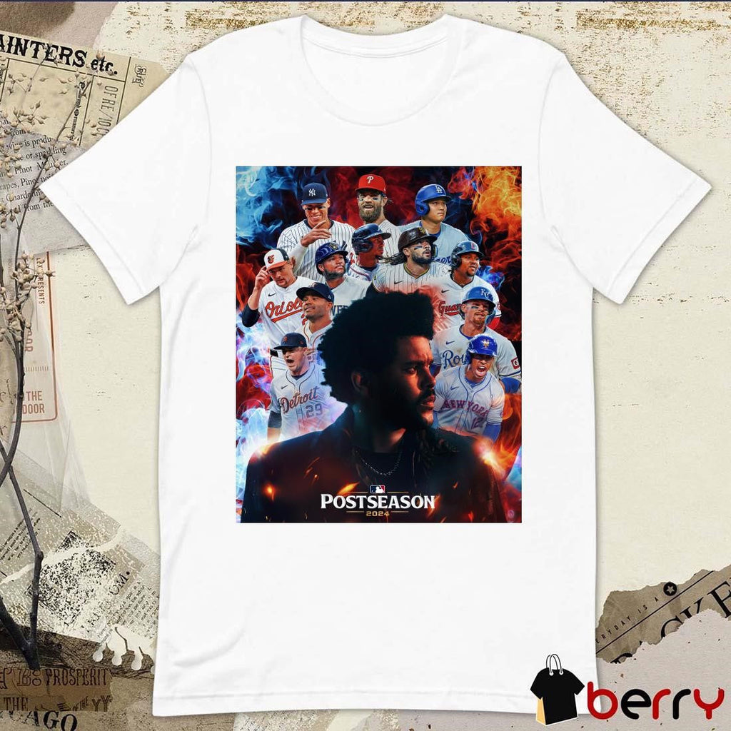 Poster The Weeknd Dancing In The Flames is the official song of the Postseason MLB t-shirt