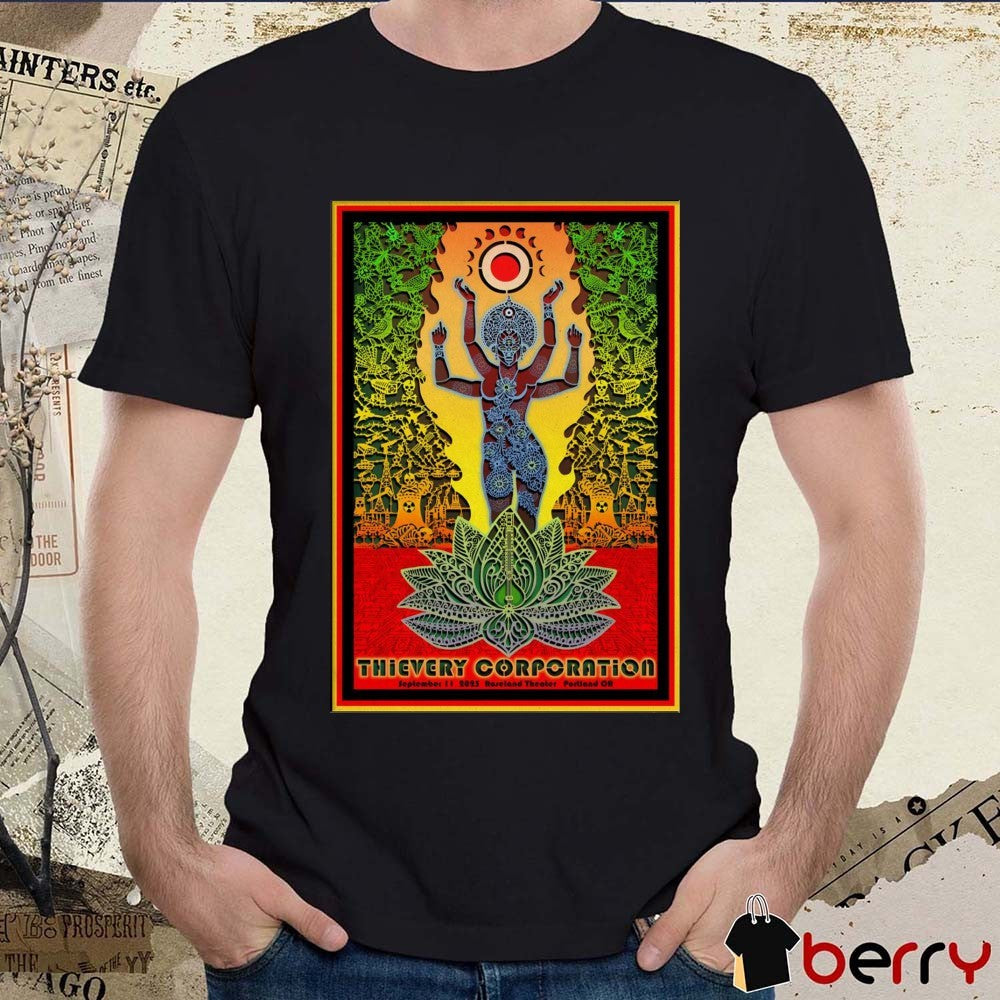 Poster Thievery Corporation September 11 2025 Roseland Theater Portland OR t-shirt