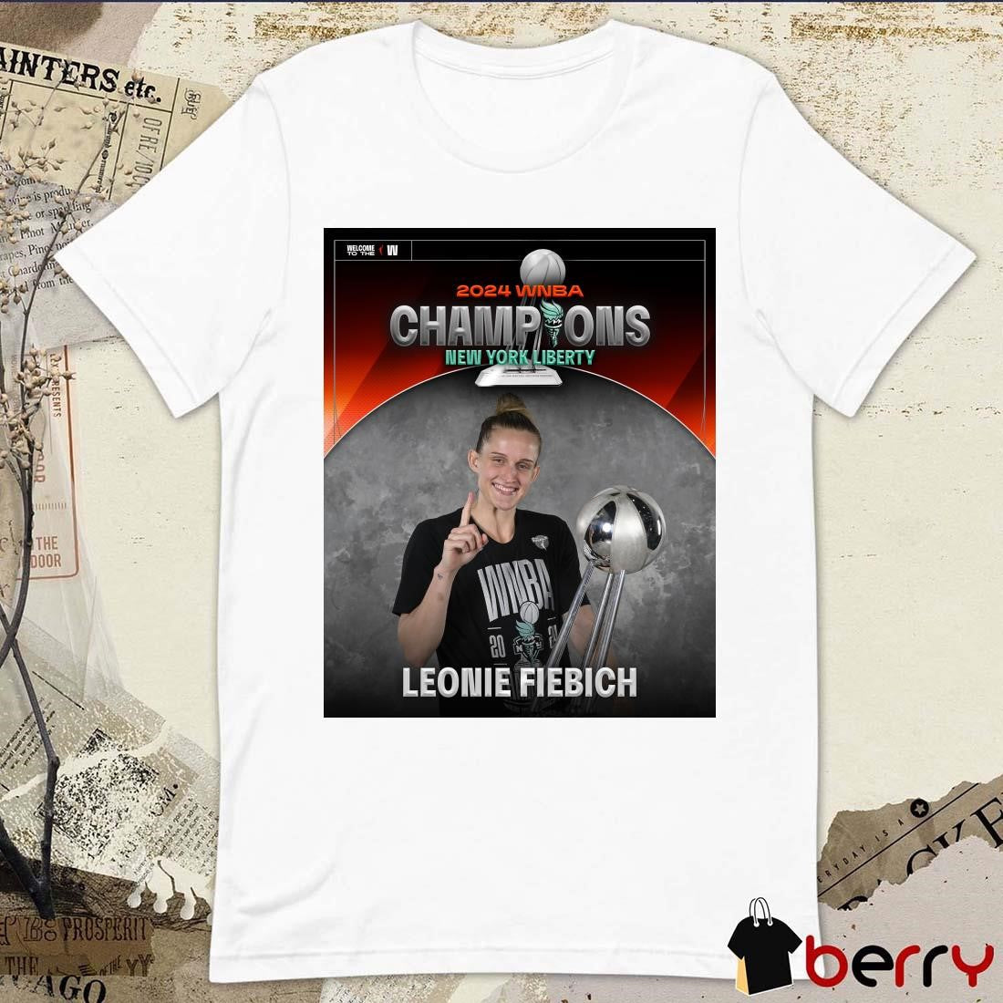Poster WNBA Basketball Champions x Leonie Fiebich New York Liberty 2024 t-shirt