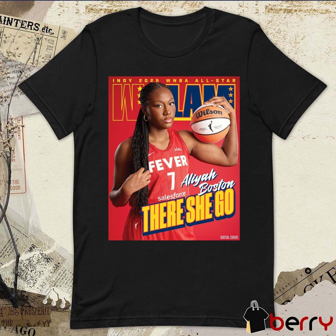 Poster WSLAM 2025 WNBA All-Star Aliyah Boston Indiana Fever There She Go Indy t-shirt
