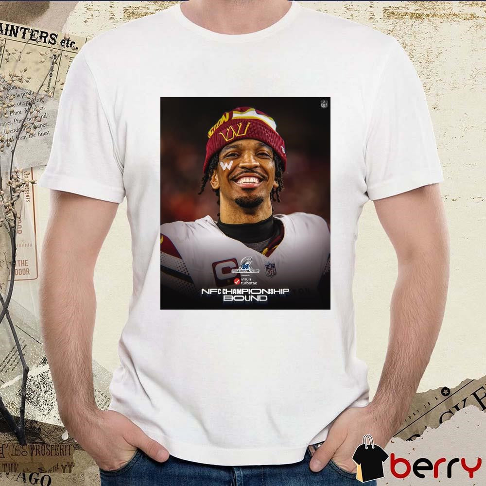 Poster Washington Commanders Jayden Daniels NFL Playoffs NFC Championship Bound t-shirt