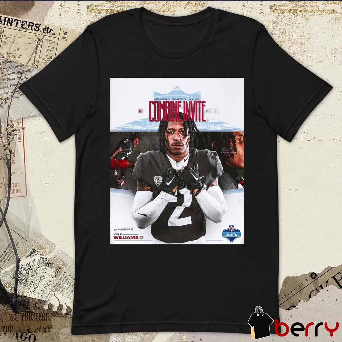 Poster Washington State Cougars football Kyle Williams Lucas Oil Stadium 2025 NFL Scouting Combine Invite t-shirt