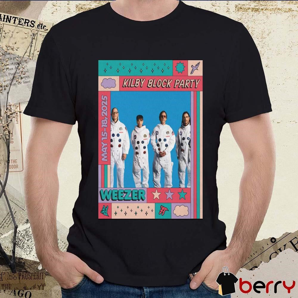 Poster Weezer May 15-18 2025 Kilby Block Party In Salt Lake City UT t-shirt