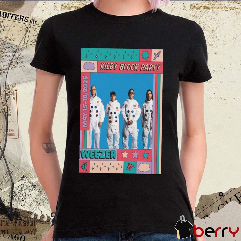 Poster Weezer May 15-18 2025 Kilby Block Party In Salt Lake City UT t-shirt
