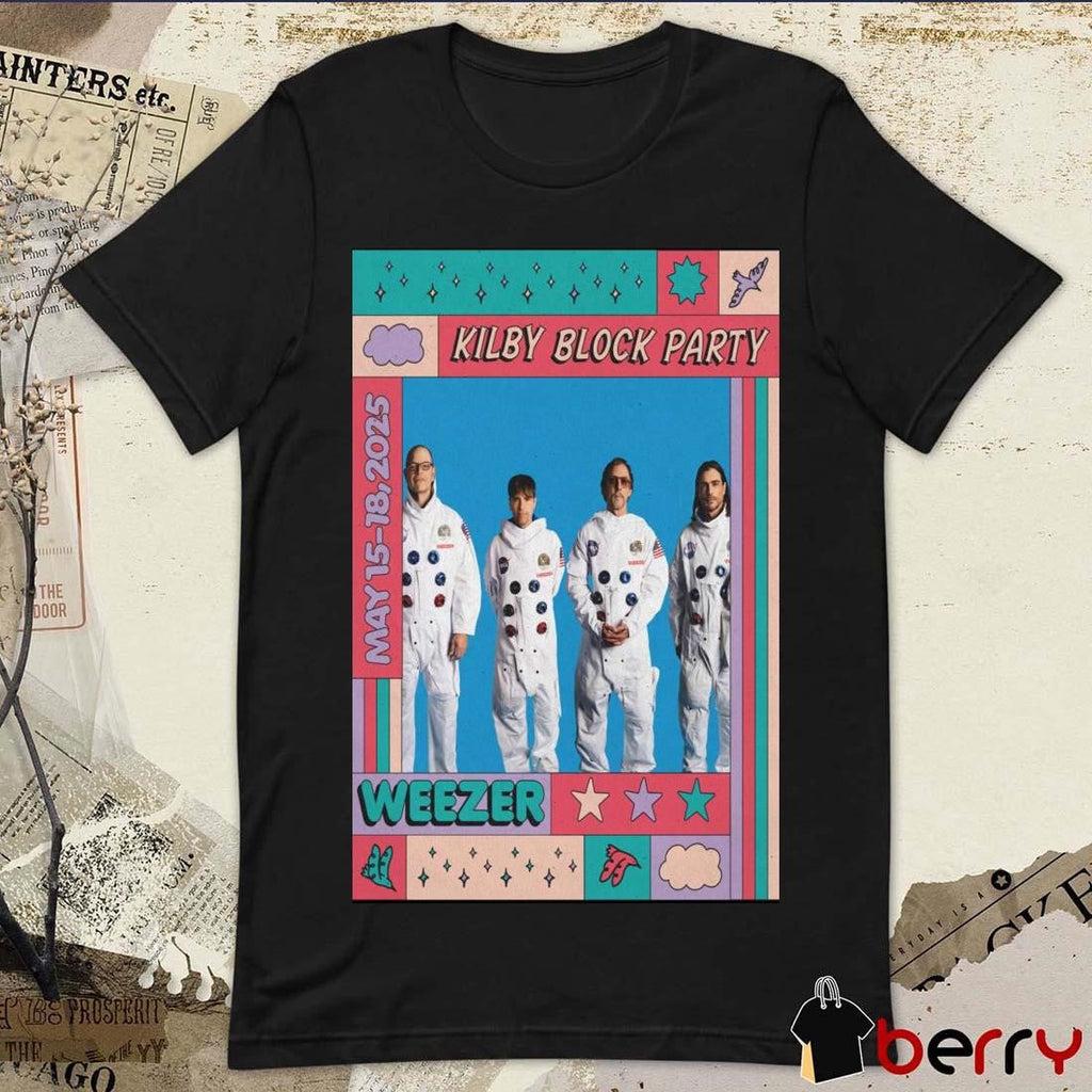 Poster Weezer May 15-18 2025 Kilby Block Party In Salt Lake City UT t-shirt