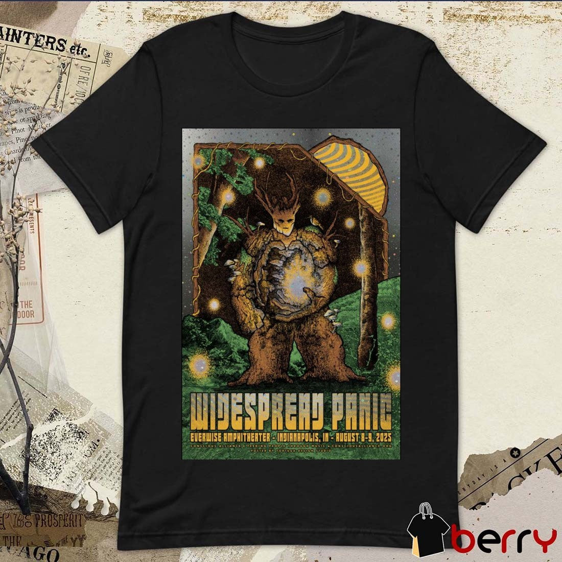 Poster Widespread Panic Event Everwise Amphitheater Indianapolis IN August 8-9 2025 t-shirt