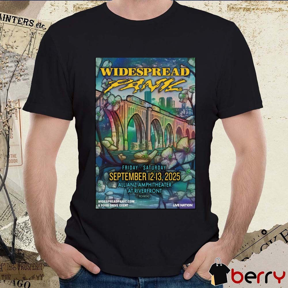Poster Widespread Panic Show September 12-13 2025 Allianz Amphitheater at Riverfront Richmond VA t-shirt