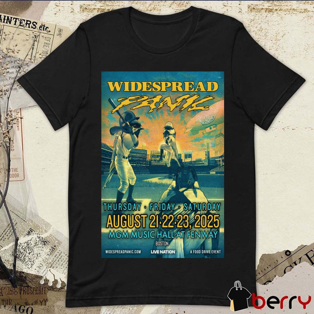 Poster Widespread Panic Tour August 21-22-23 2025 MGM Music Hall At Fenway Boston MA t-shirt