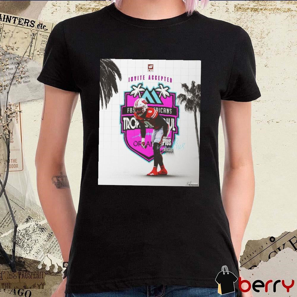 Poster Wisconsin Badgers John Pius Linebacker Invite Accepted 2025 Tropical Bowl Signature t-shirt